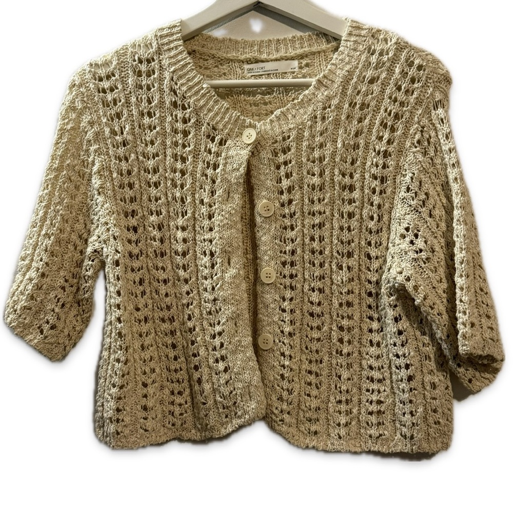 Oak and Fort Women's Cream Knit Sweater Size M
